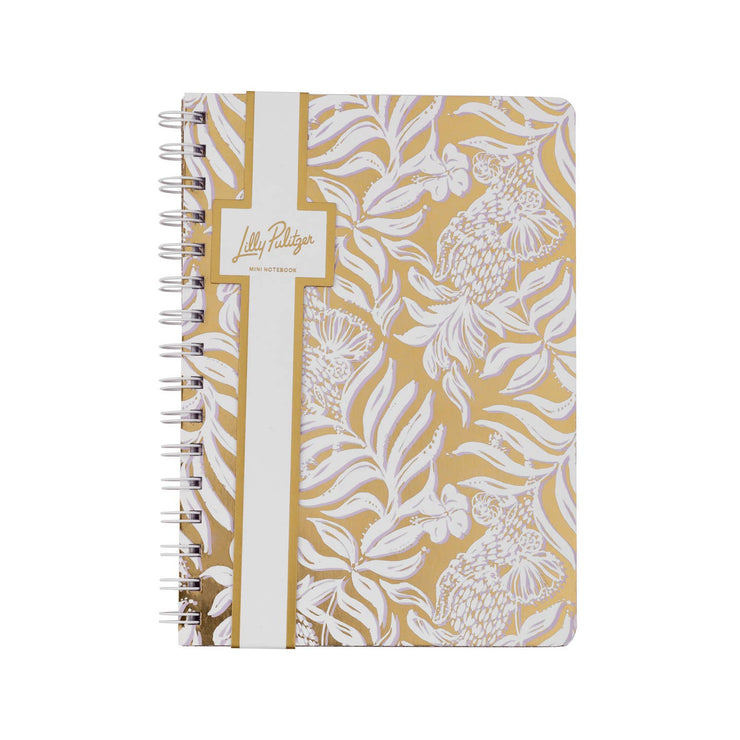 Lilly Pulitzer Gold Metallic Bon Vivants Mini Notebook