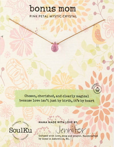 Soulku Bonus Mom Pink Mystic Crystal Necklace