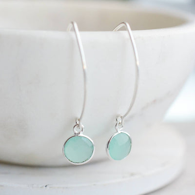 Sterling Chalcedony Marquis Earrings