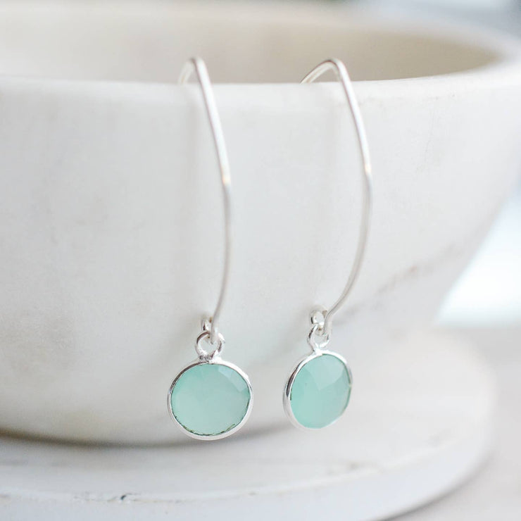 Sterling Chalcedony Marquis Earrings