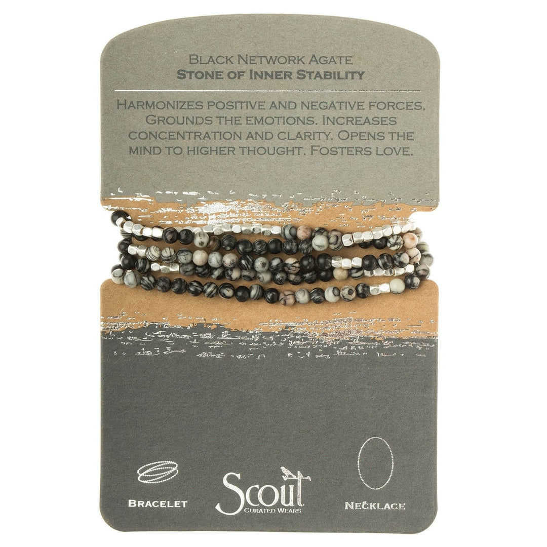 Scout Curated Wears Stone Wrap - Black Network Agate