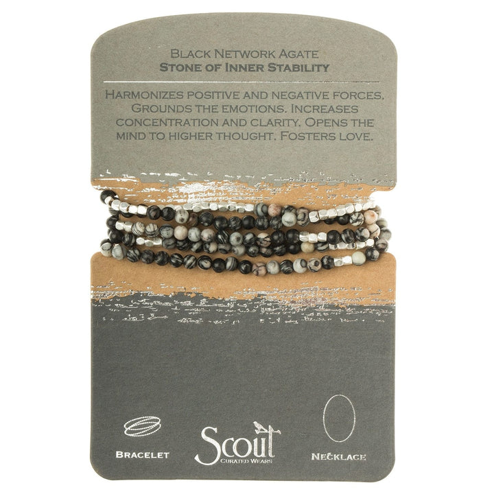 Scout Curated Wears Stone Wrap - Black Network Agate