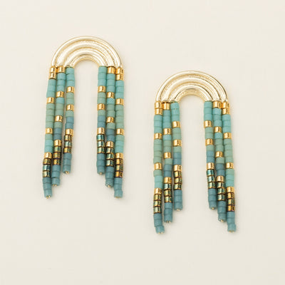 Scout Curated Wears Rainbow Fringe Earring - Turq/Mint