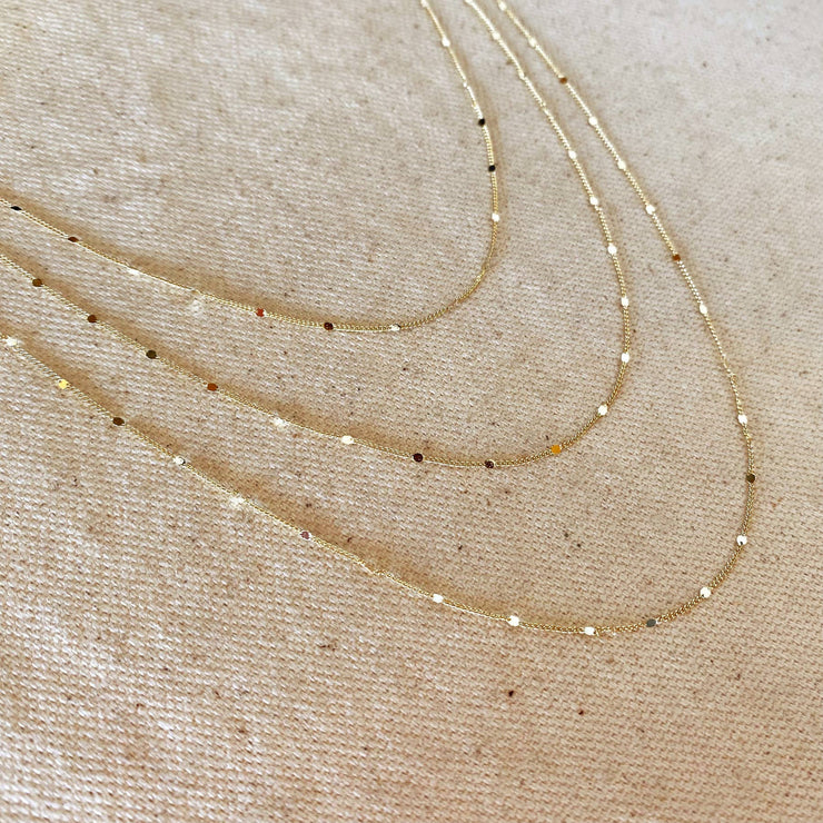 Waterproof Gold Filled Sequin Chain