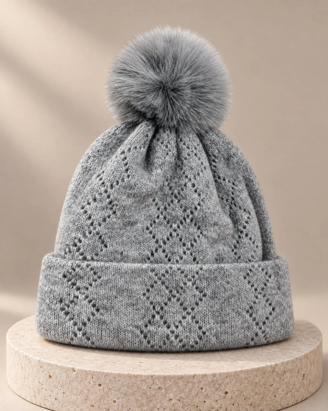 Pointelle Knit Pom Beanie Pointelle Knit Pom Beanie Hats