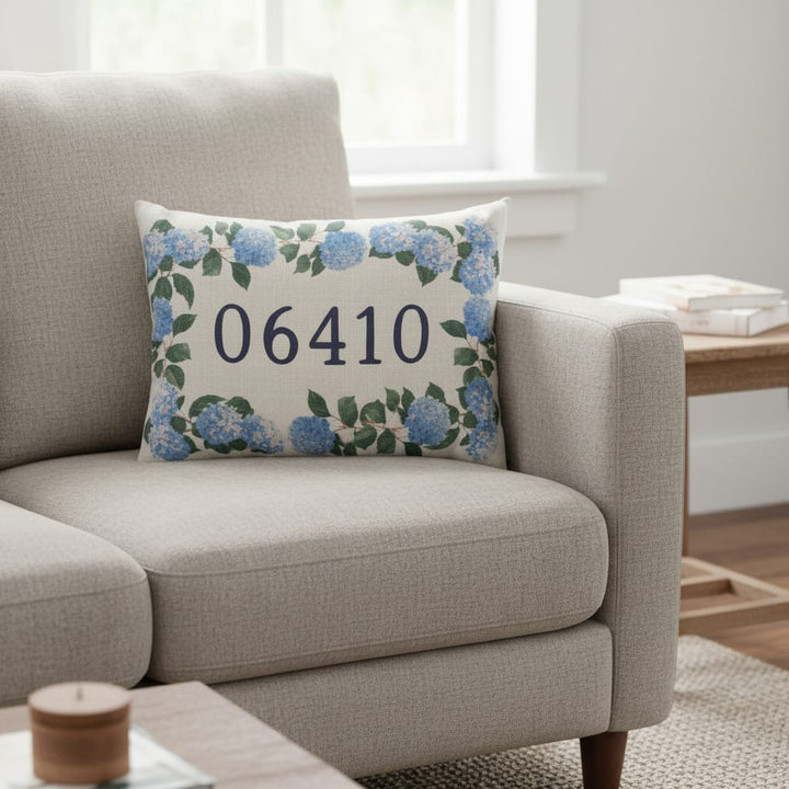 Hydrangea 06410 Zip Code Pillow