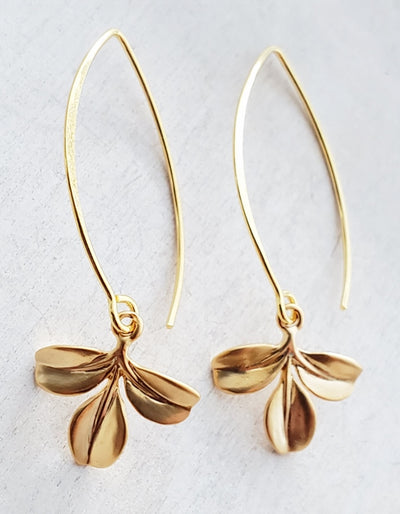 Gold Petite Branch Earrings