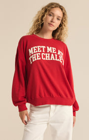 Z Supply Chalet Sunday Sweatshirt in Haute Red