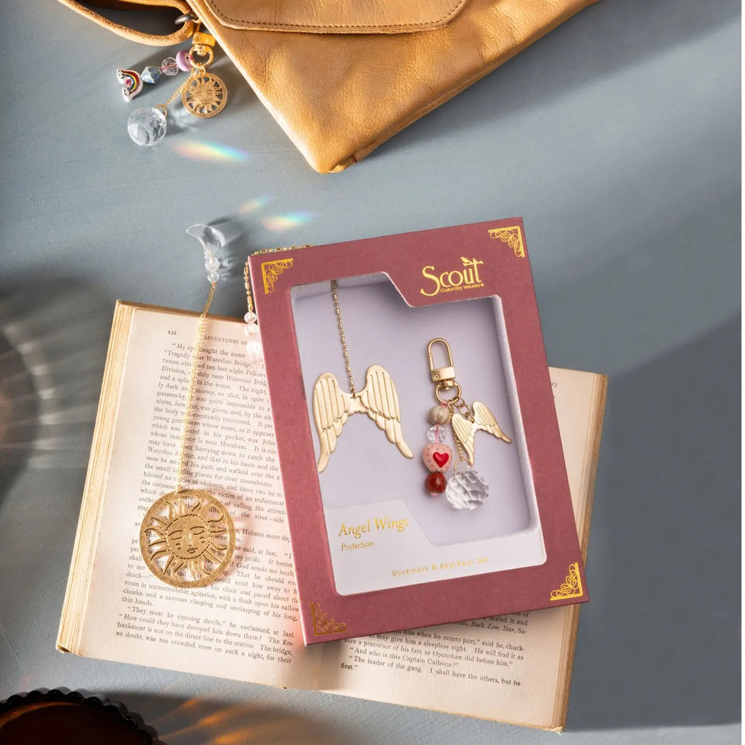 Bookmark &amp; Keychain Set - Angel Wings/Protection