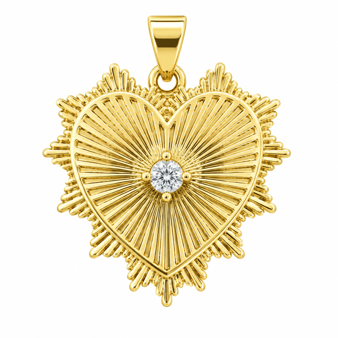 Heart of Gold Pendant 18kt Gold-Plated Heart Statement Pendant | The Red Owl Pendant Bar