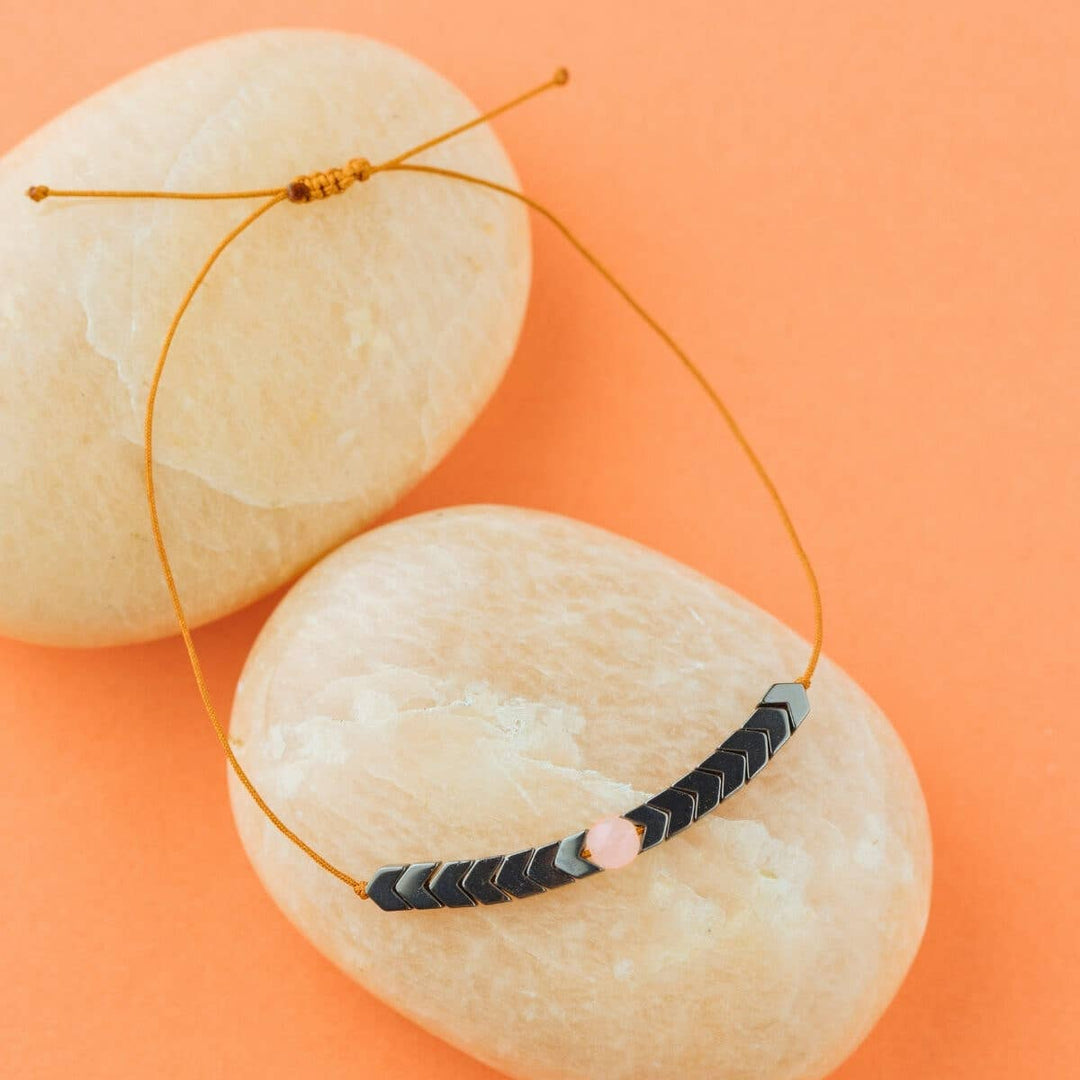 Rose Quartz Gemstone Adjustable Bracelet - Love the Journey