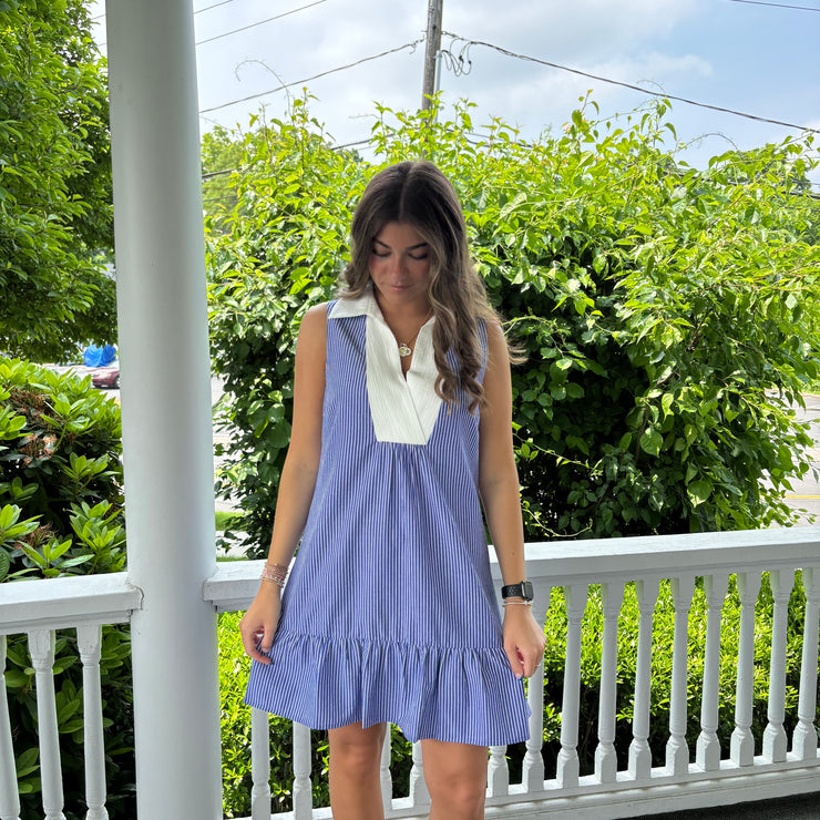 Seaside Stripe Sleeveless Dress