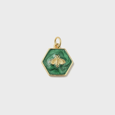 Hexagon Bee Charm