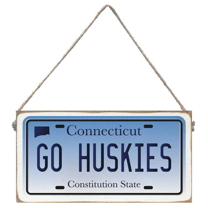 Connecticut Go Huskies License Plate Twine Sign