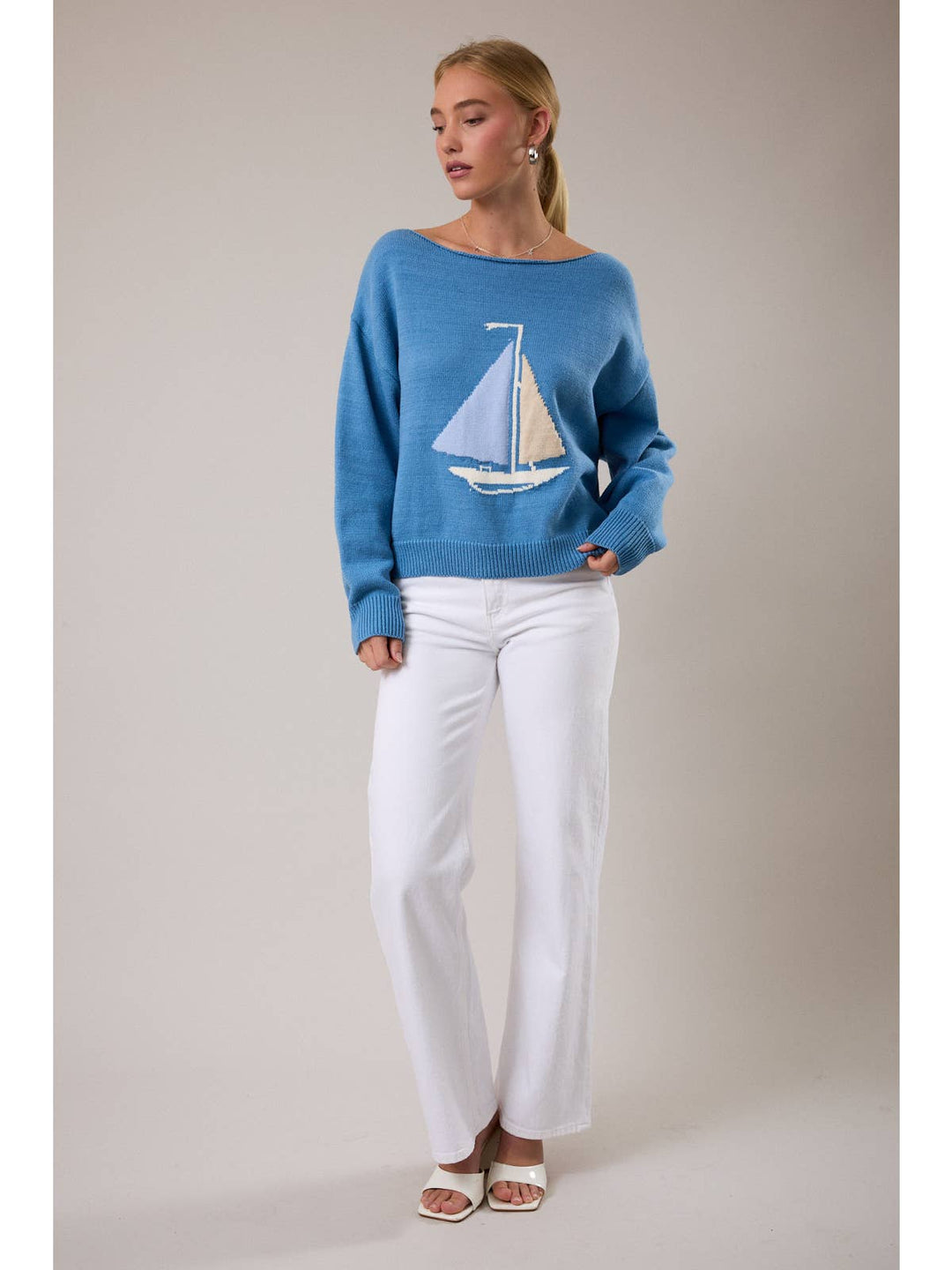Regatta Sailboat Sweater in Blue