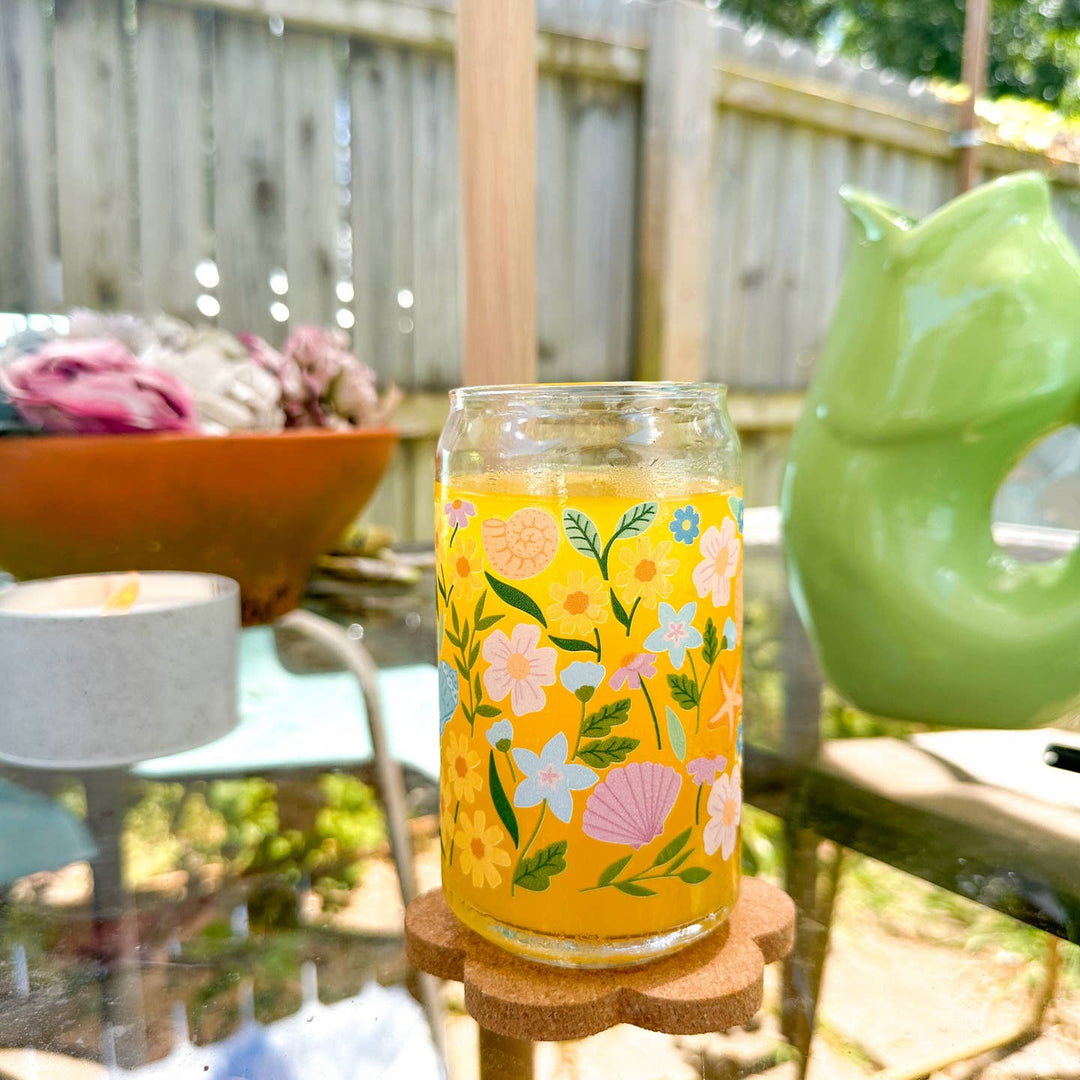 Petals and Shells 16 oz Glass