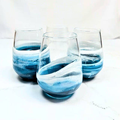 Resin Coated Stemless Glass