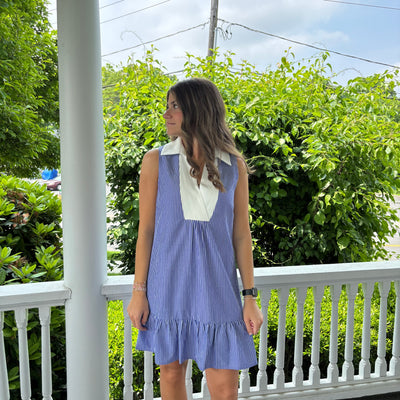 Seaside Stripe Sleeveless Dress