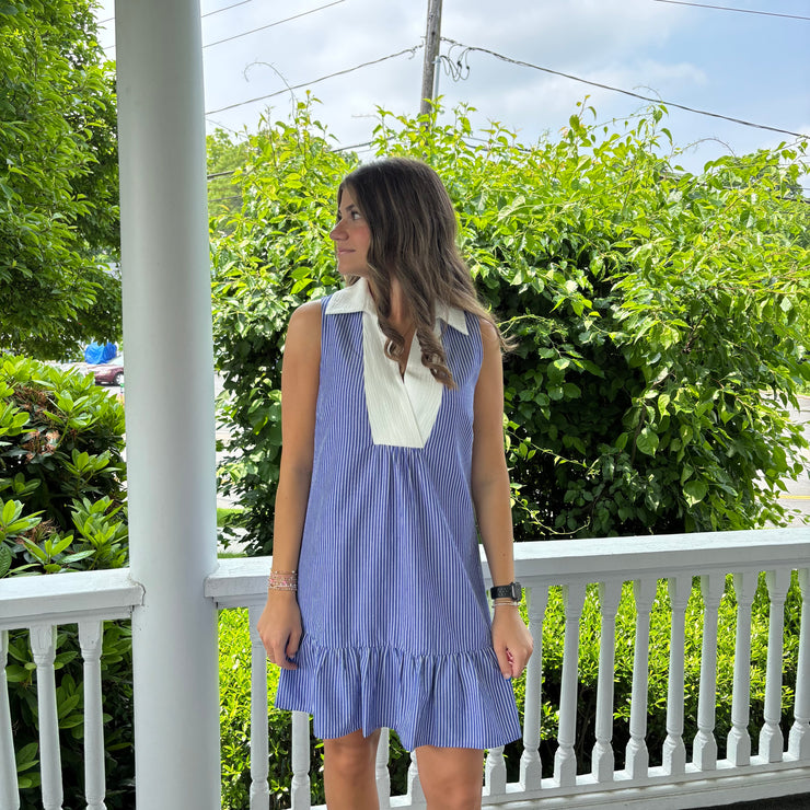 Seaside Stripe Sleeveless Dress