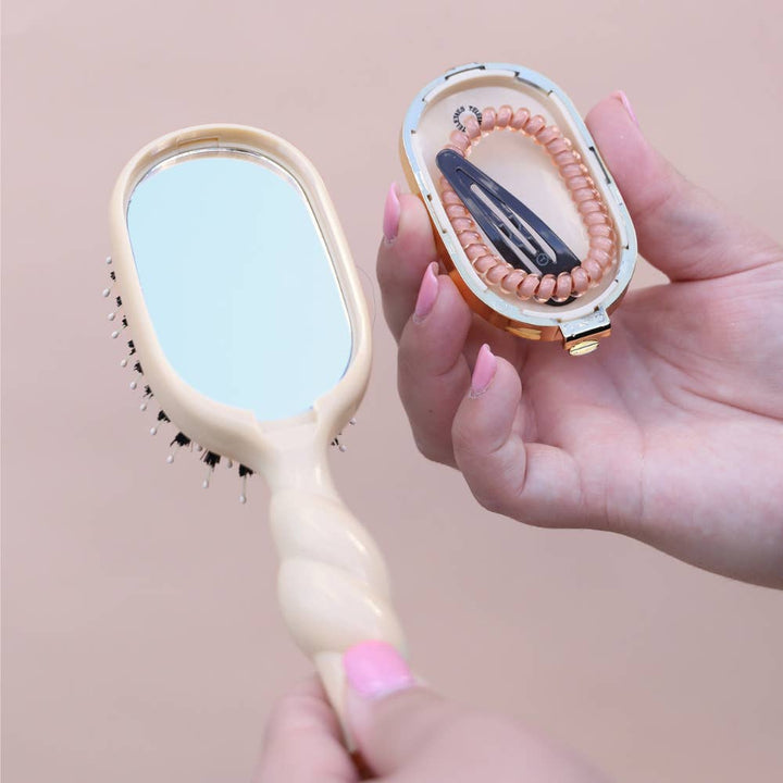 Teleties Mini Boar Bristle HairBrush | Tan