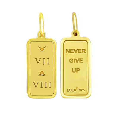 Lola 7 Down 8 Up Tag Pendant - Gold