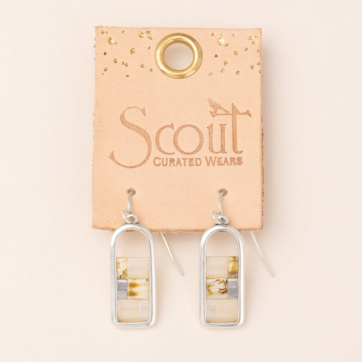Good Karma Miyuki Frame Earring - Ivory/Silver