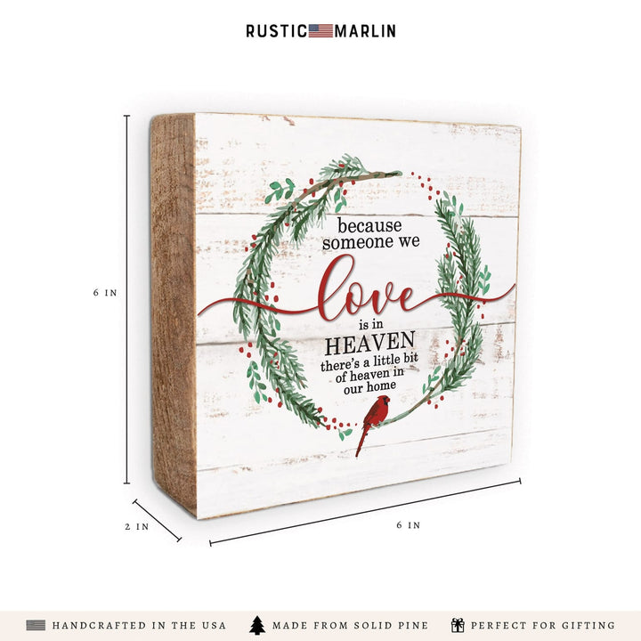 Holiday Heaven in Our Home Wooden Block Heaven in Our Home Cardinal Remembrance Wooden Block Home