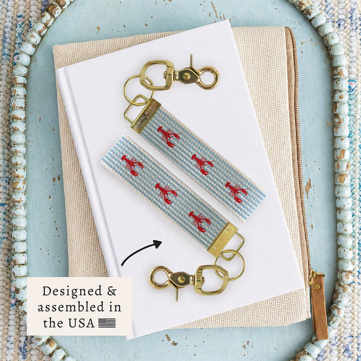 Lobster Blue Stripe Keychain
