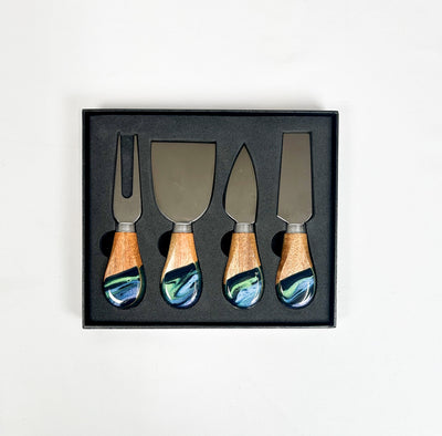 Resin Coated Cheese Spreader Set - Northern Lights