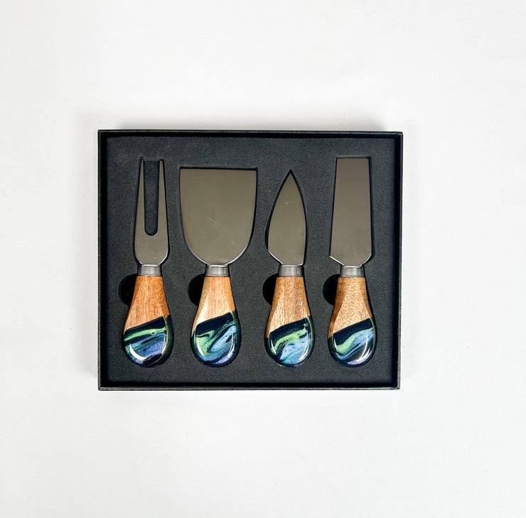 Resin Coated Cheese Spreader Set - Northern Lights