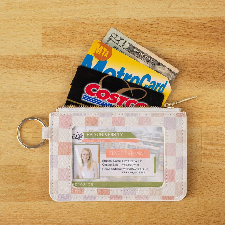 Elyse Breanne ID Holder Wallet - Watercolor Checker