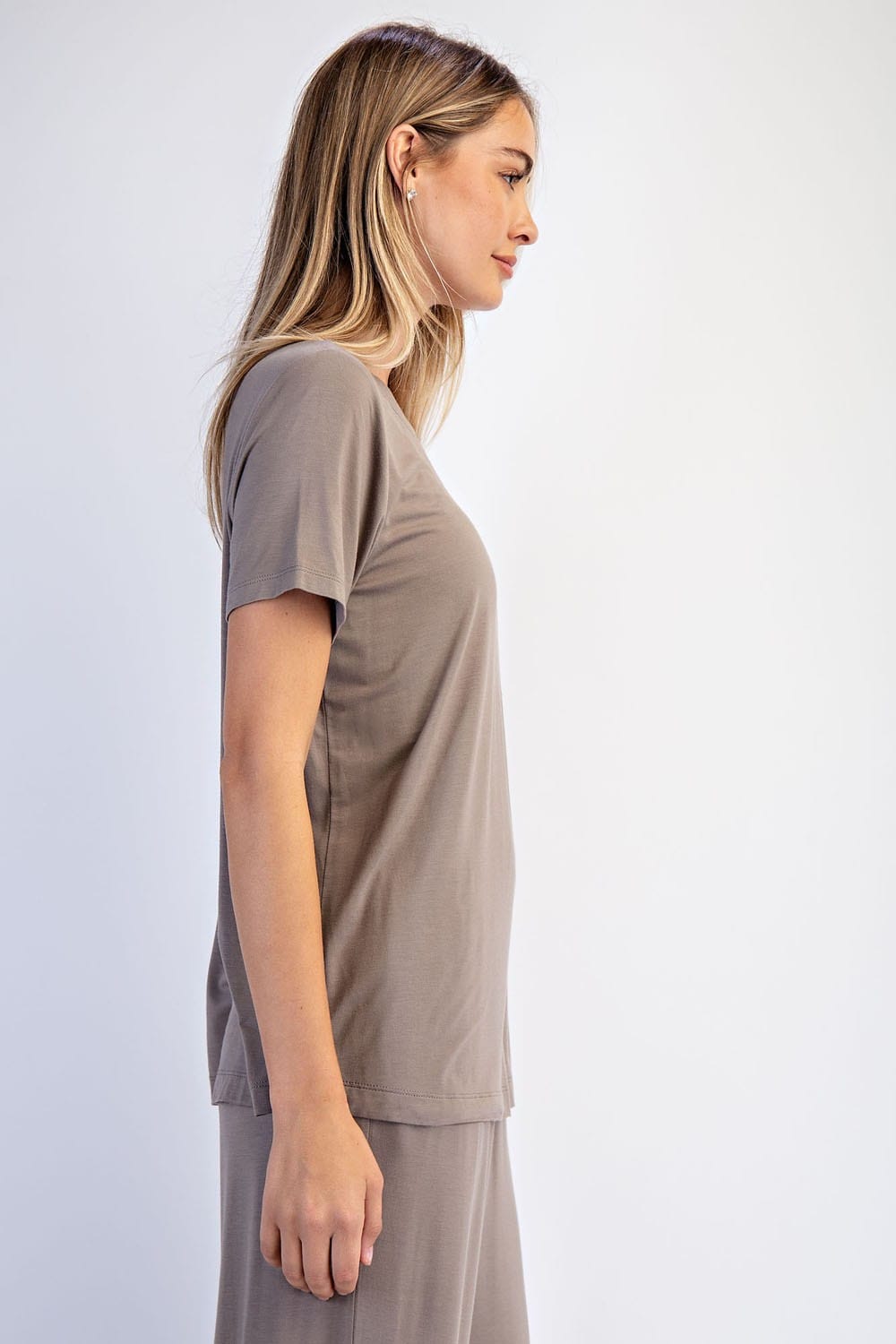 Cloud Nine Moss Brown Short Sleeve Top
