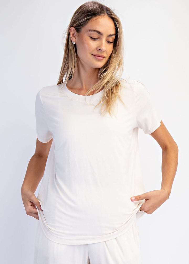 Cloud Nine Ivory Short Sleeve Top