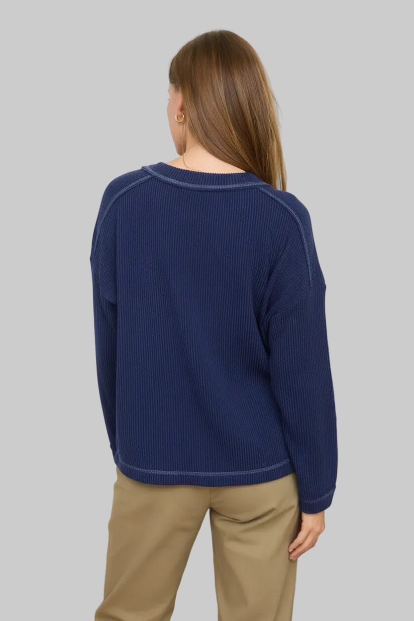 Soft Lines Navy Crew Top
