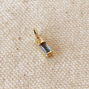 Gold Filled Baguette Birthstone Charms