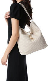 Haute Shore Sandy Beige Raffia Shoulder Bag