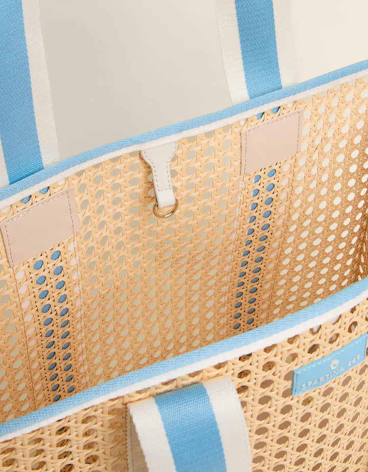 Spartina 449 Splash Cane Large Trim Tote Blue Stripe