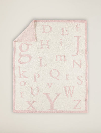 Barefoot Dreams CozyChic ABC Blanket - Dusty Rose Cream