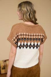 Fair Isle Short Sleeve Sweater