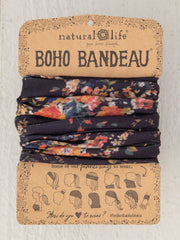 Natural Life Black Red Bouquets Boho Bandeau