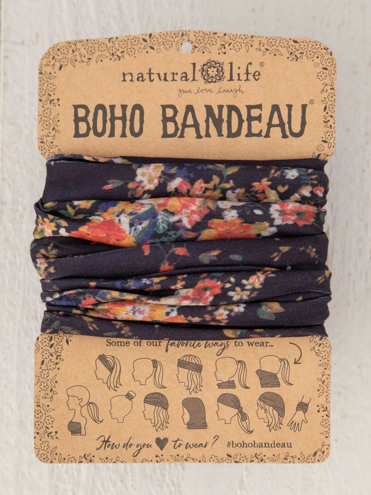 Natural Life Black Red Bouquets Boho Bandeau