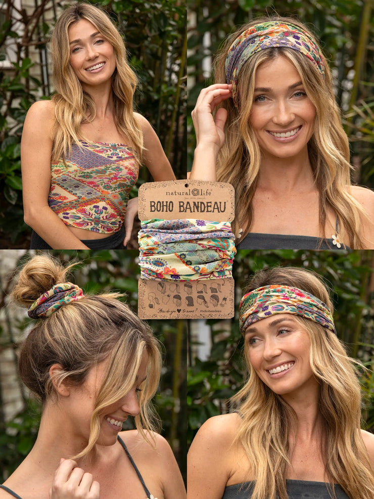 Natural Life Mandala Patchwork Cream Boho Bandeau