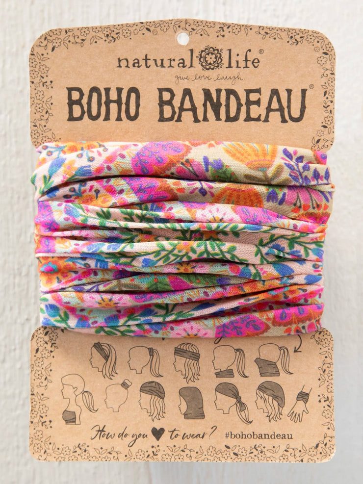 Natural Life Pink Floral Diamonds Boho Bandeau