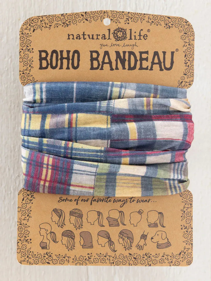 Natural Life Greenfield Madras Boho Bandeau Greenfield Madras Plaid Boho Bandeau Headband &amp; Scarf Accessories