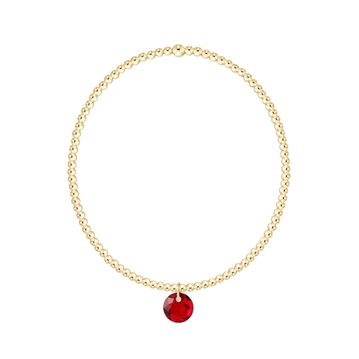Enewton Reflections Red Garnet Crystal Birthstone Bracelet – 2mm 14kt Gold-Filled
