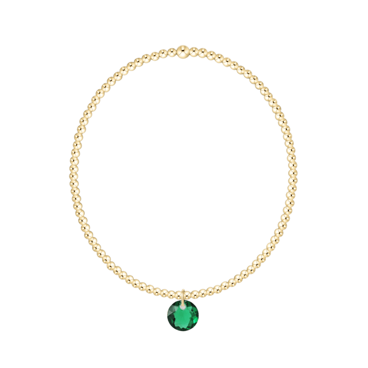 Enewton Reflections Emerald Green Crystal Birthstone Bracelet – 2mm 14kt Gold-Filled