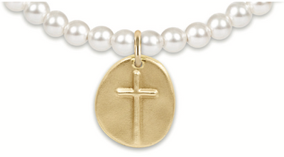 Enewton Classic Pearl 4mm Bead Bracelet - Inspire Large Gold Charm