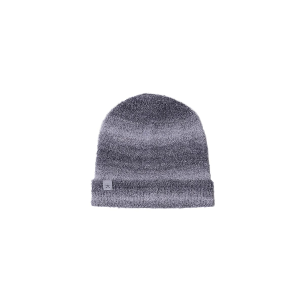 Gray beanie with a subtle pattern on a light gray background
