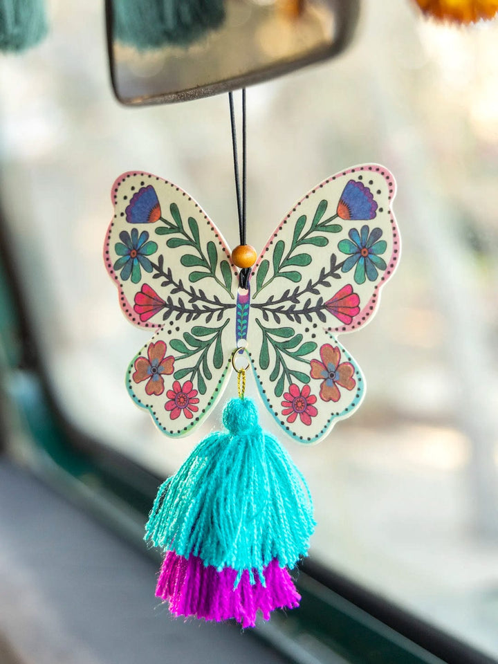 Cream Butterfly Car Air Freshener