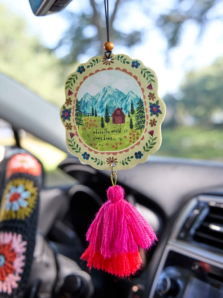 Natural Life Car Air Freshener - Where The World Slows Down Where The World Slows Down Lavender Car Air Freshener Home